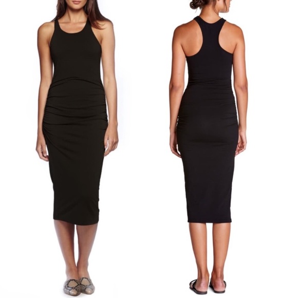 Michael Stars Dresses & Skirts - Michael Stars Racerback Ruched Midi Dress